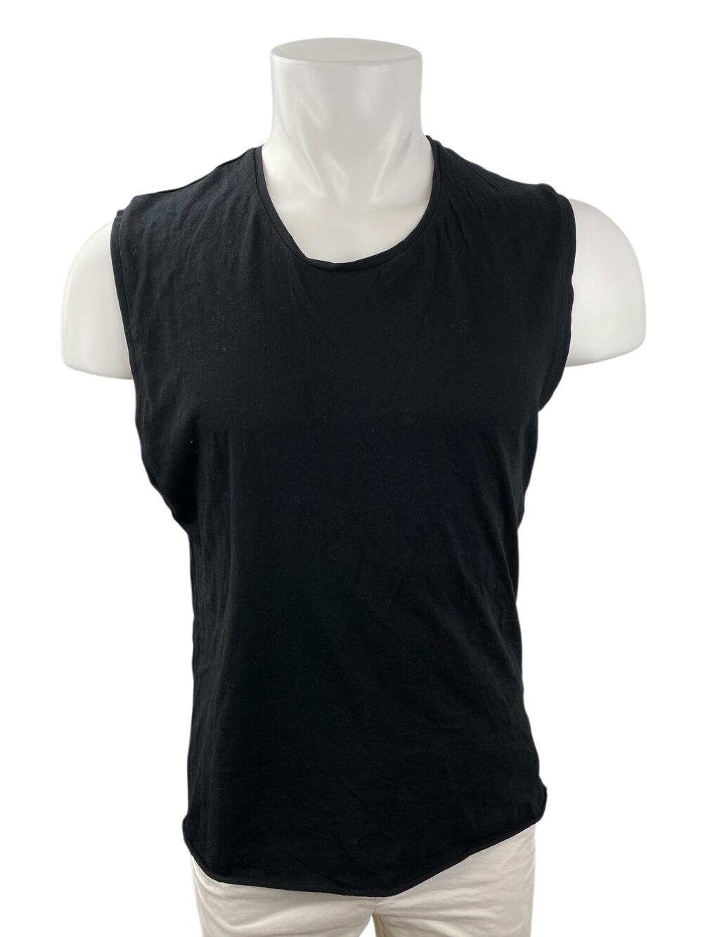 Zara Men Black Wing Cutout Back Round Neck Sleeveless Muscle Tee Tank Top Size M